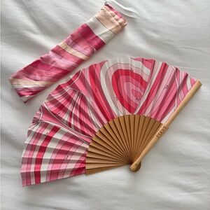 Emilio Pucci Iride Pink and White Fan
